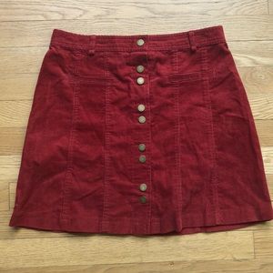 Burnt Orange Corduroy Skirt